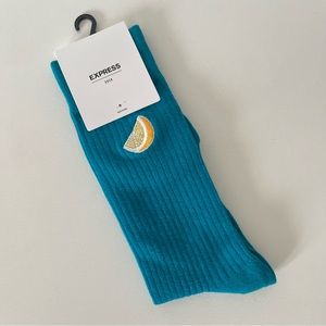 NWT Express Socks - Lemon Embroidery Detail